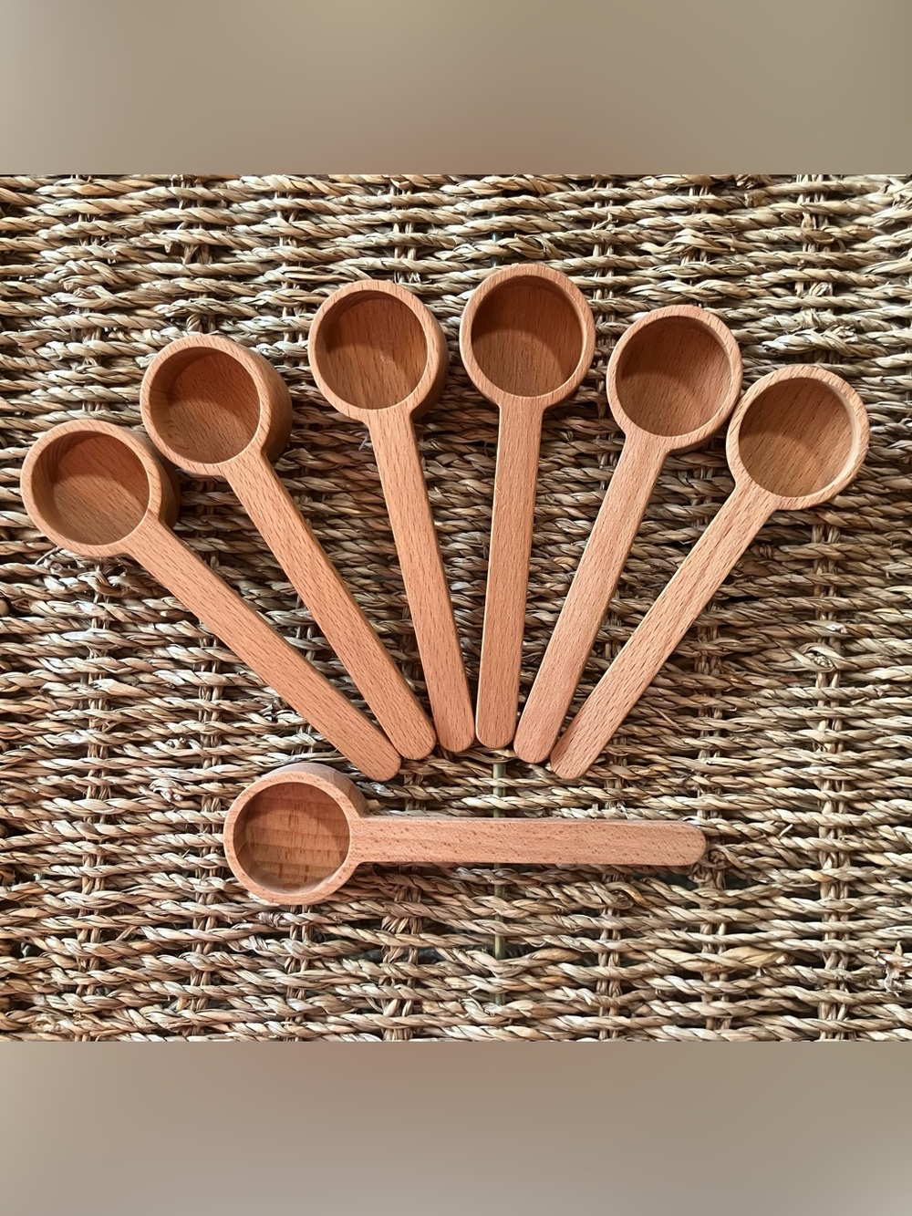 Natural Wooden Spoons Set of 7